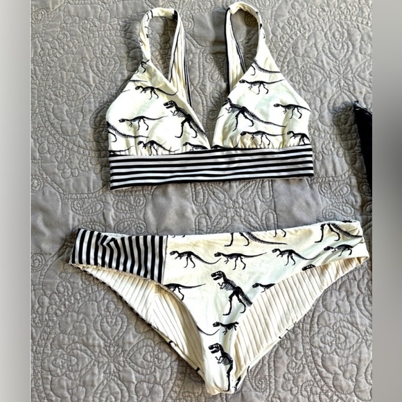 Boys + Arrows Other - Boys + Arrows Dinosaur Print Bikini - Black and White